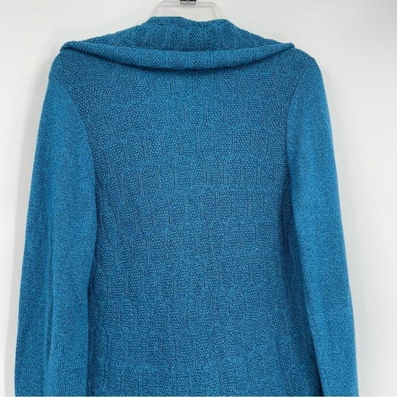 Rachel Zoe Women’s One Button Ruffle Front Cardigan Sweater Blue-green size M - Picture 9 of 10